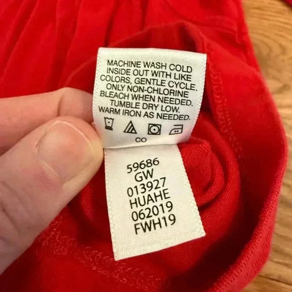 Hanna Andersson Red Dress with Teddy Bear Pocket Art size 2T (85cm) - Picture 4 of 5